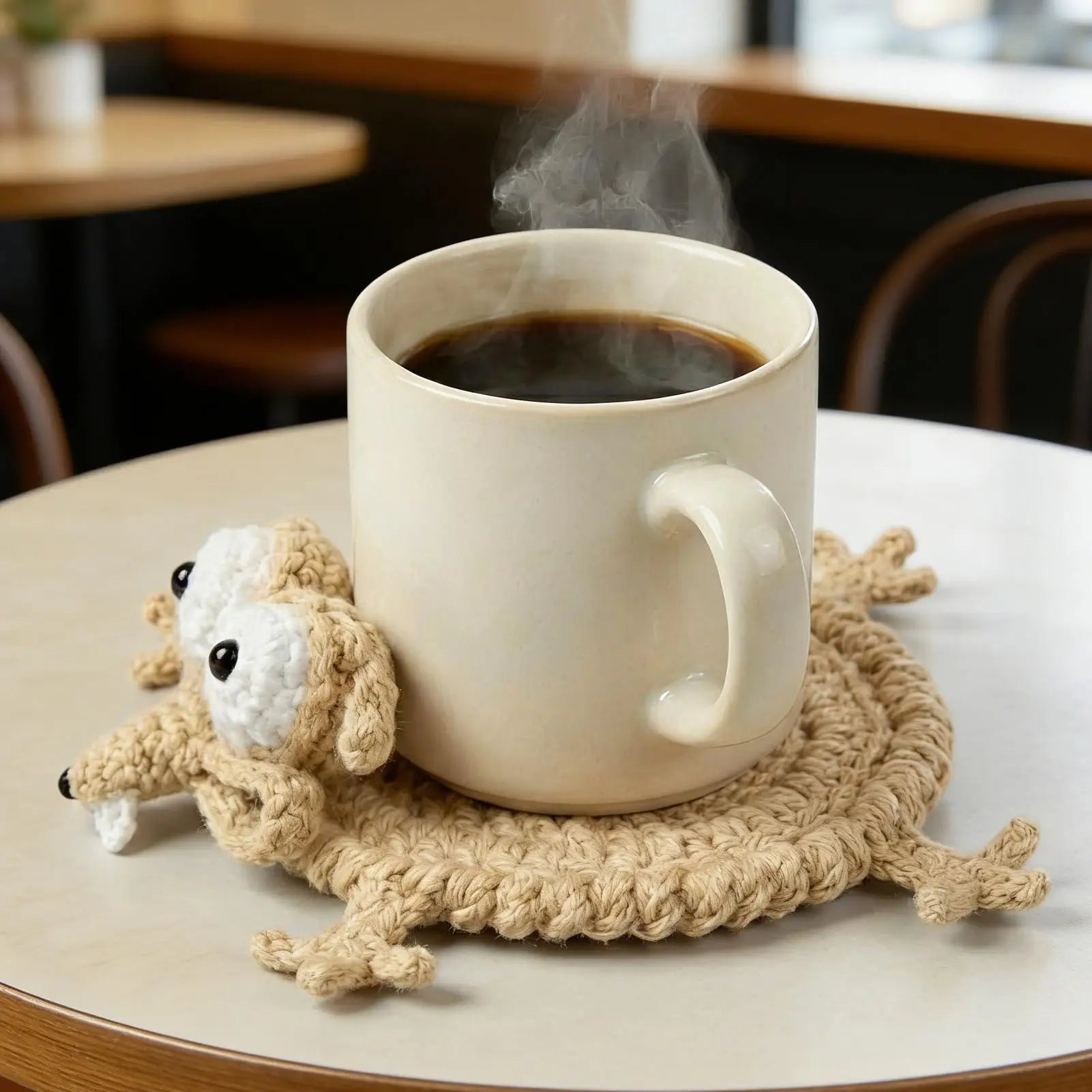 4pcs Table Coasters For Drinks Animal Shape Crochet Cups Protection Coffee Coasters For Dining Room Kitchen Apartment