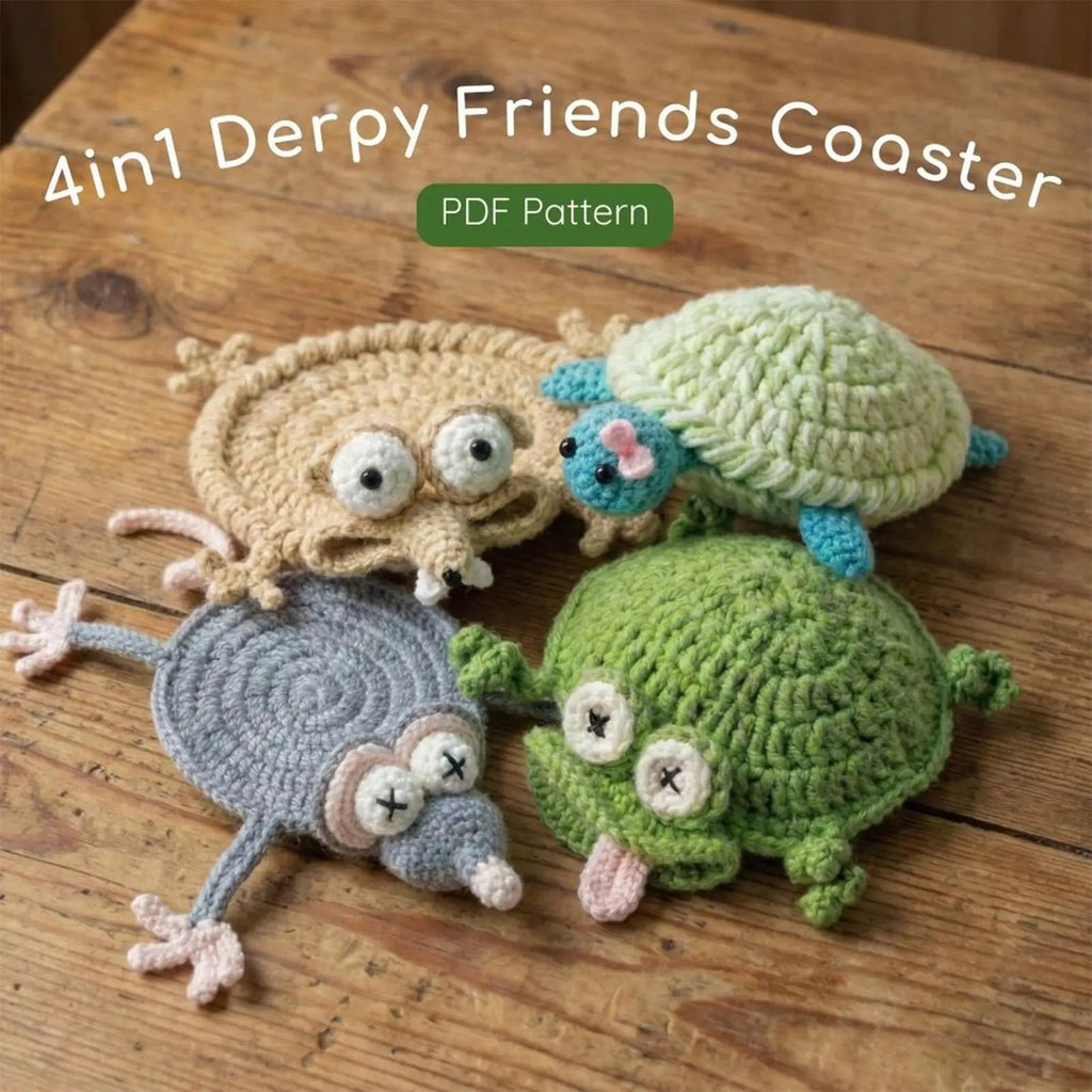 4pcs Table Coasters For Drinks Animal Shape Crochet Cups Protection Coffee Coasters For Dining Room Kitchen Apartment