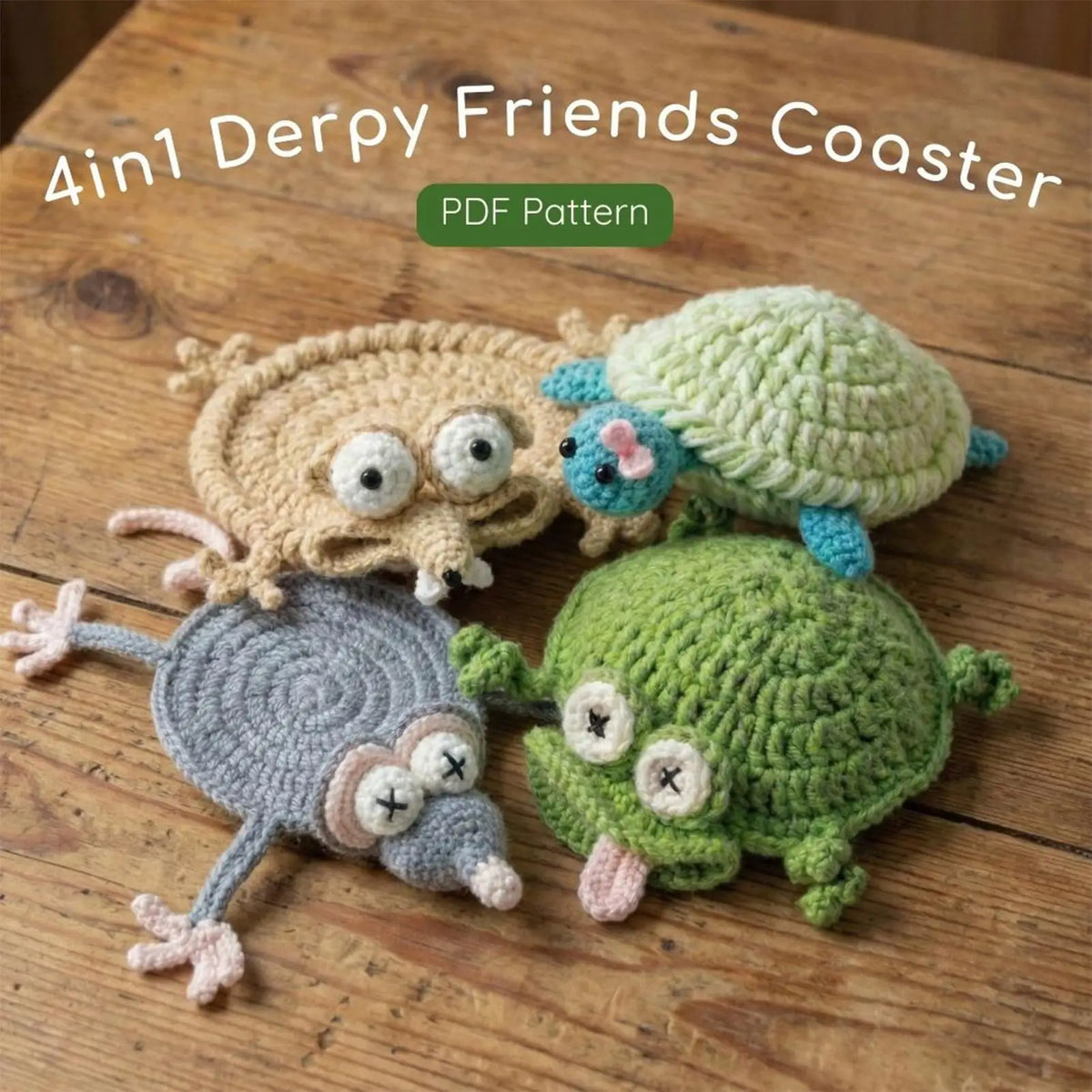 4pcs Table Coasters For Drinks Animal Shape Crochet Cups Protection Coffee Coasters For Dining Room Kitchen Apartment