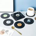 Vinyl Record Design Coaster,6 Counts/Set Heat Resistant Non-Slip Coaster, Decorative Coaster For Coffee & Tea Cup